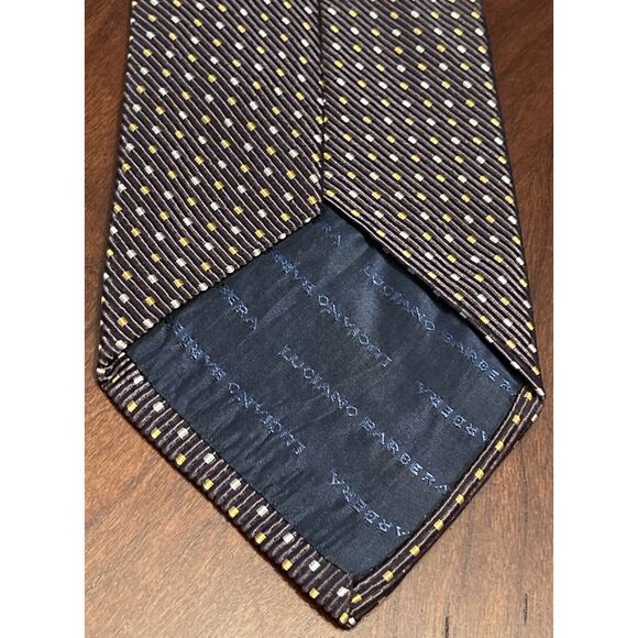 Luciano Barbera Repp 50% Silk 50% Cotton Men’s Neck Tie Made In Italy - Picture 2 of 9